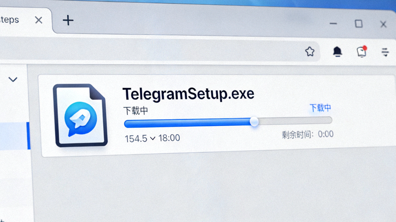 电脑下载文件夹中显示一个名为TelegramSetup.exe的安装文件正在下载