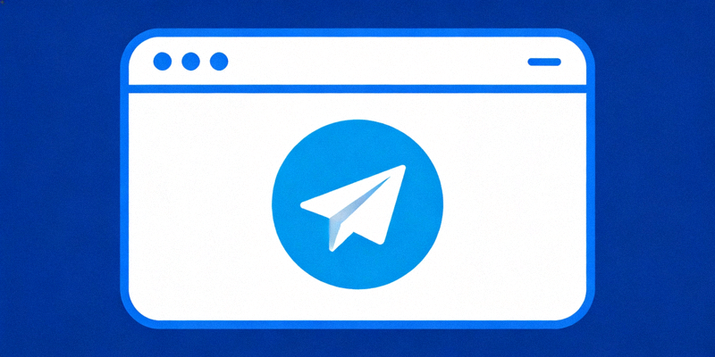 一个网页浏览器图标，内部显示着Telegram的logo，代表网页版