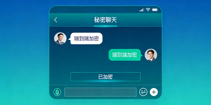 展示Telegram端到端加密秘密聊天功能的界面示意图